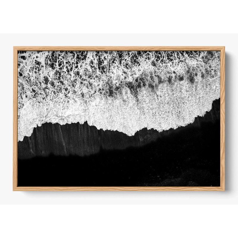 «Black Shores At Dawn», H 38 po x l 50 po, Single Picture Frame without Mat, Bois naturel