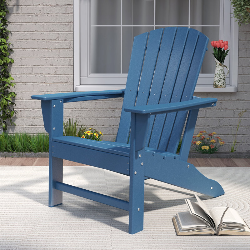 Chaise Adirondack d'extérieur Hdpe, Bleu