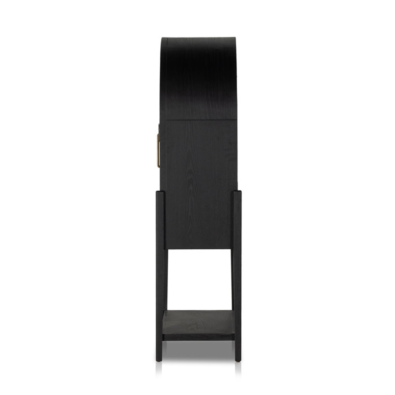 Tolle Oak Solid Armoire, Drifted Matte Black