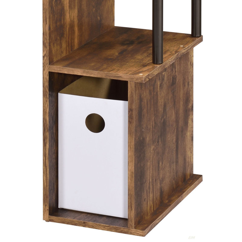 Bureau d'ordinateur avec rangement Lyphre, Brun, H 34,5 po x l 37,5 po x P 16,5 po