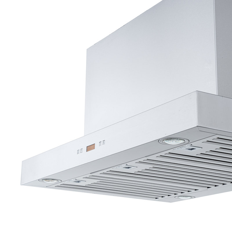 Hotte pour îlot de cuisine 42 pouces PROLINE, conduit, 1100 CFM, acier inoxydable, lumières DEL, moteur de soufflerie ULTRA-SILENCIEUX, 6 vitesses, garantie de 3 ans, filtres allant au lave-vaisselle