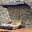 Parasol de patio de 7,5 pi avec parasol demi-parasol, manivelle, gris