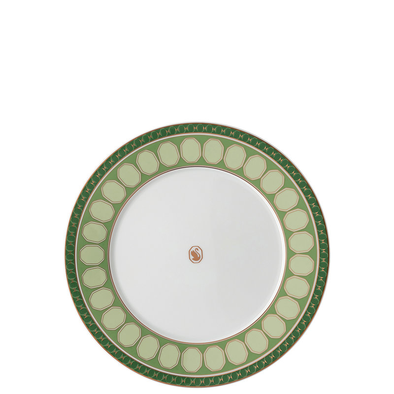 Swarovski Signum - Salad/Dessert Plate 9 In Jonquil Yellow, Green