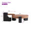 Ensemble de tables basses modernes 2 pièces, tables gigognes en noyer et verre à thé avec base géométrique 36,6 po