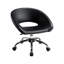 Chaise de bureau pivotante noire et argentée en similicuir