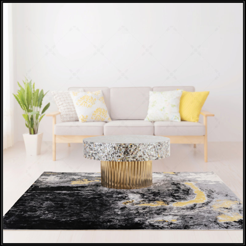 Table basse avec plateau en nacre