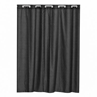 Cubic Hookless Extra Long Shower Curtain Polyester