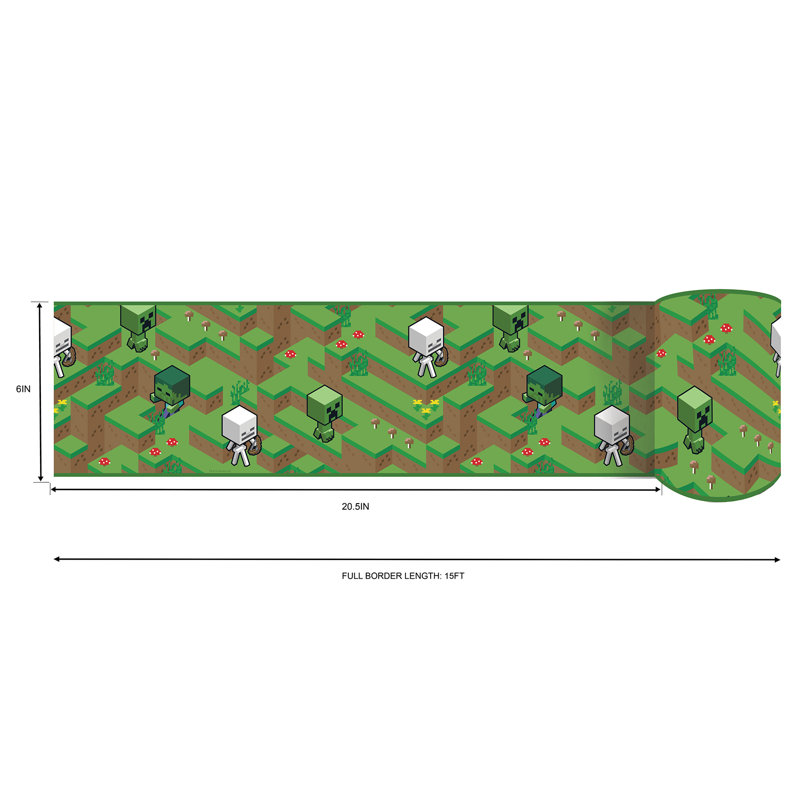 Minecraft Hillside Peel & Stick Border