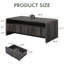 Table basse moderne avec 2 tiroirs et rangement ouvert Dulane, noir-246468172