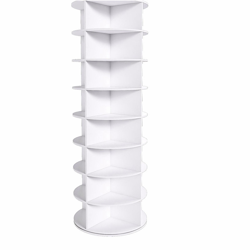 Étagère à chaussures rotative, étagère de rangement rotative à 8 niveaux, organisateur de chaussures pivotant sur 360 °, pouvant contenir 32 paires de chaussures (8 niveaux, blanc)