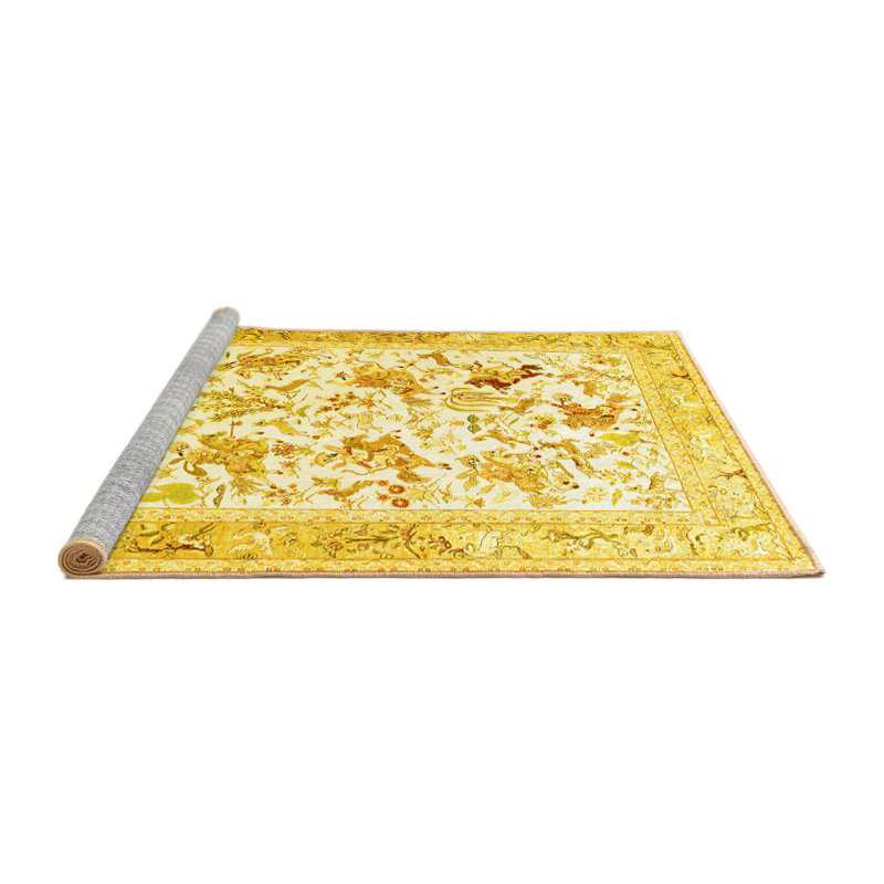 Washable Floral Indoor Rug, Round 5'