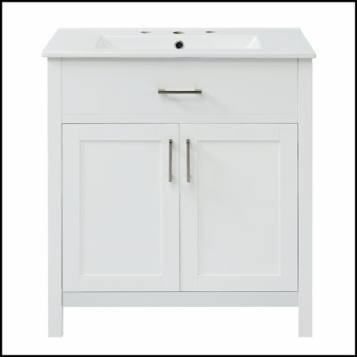 30-Inch Bathroom Vanity with Ceramic Sink and Ample Storage - for Small Bathrooms