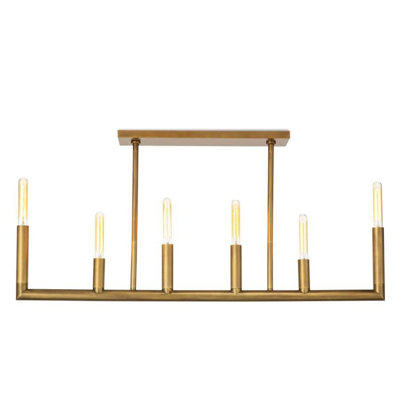 Lustre linéaire à lumière variable en laiton pour îlot de cuisine