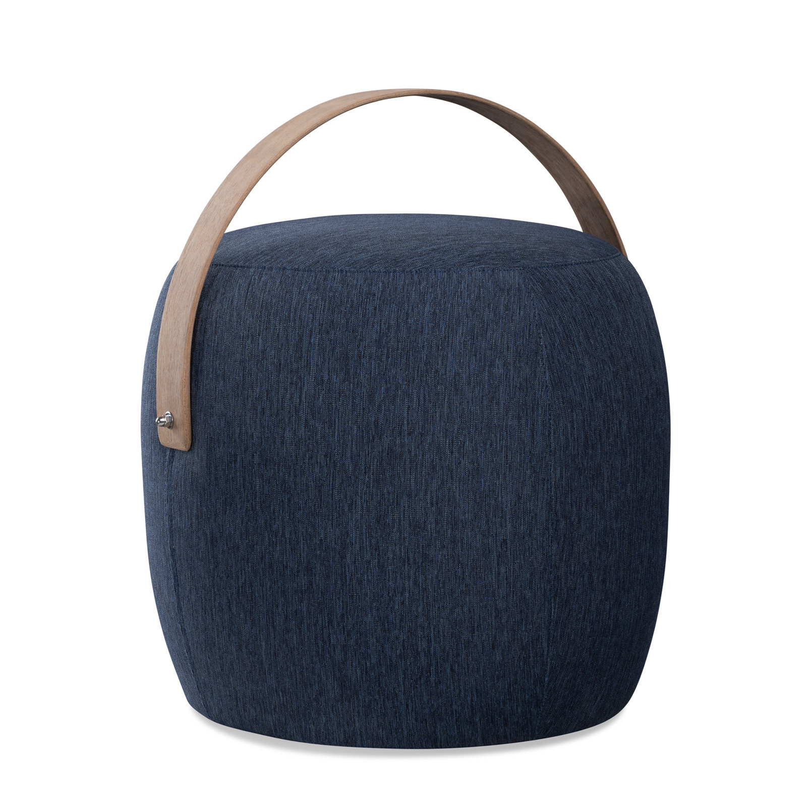 Talita Round Upholstered Outdoor Ottoman, Indigo