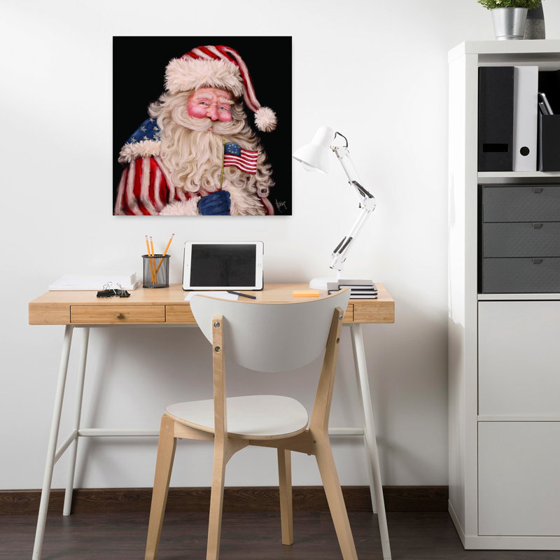 «Patriotic Santa Vintage», art mural, H 18 po x l 18 po