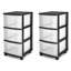 Chariot de rangement 3 tiroirs Sterilite, chariot roulant en plastique avec roulettes pour organiser les vêtements dans la chambre à coucher, placard-98030212-126374981