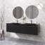 Meuble-lavabo moderne à rayures avec lavabo double-1209883058