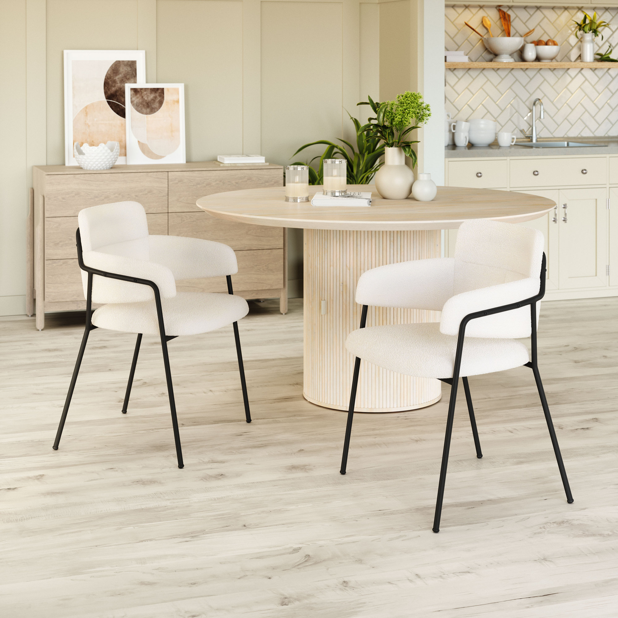 Kiku Arm Chair, White