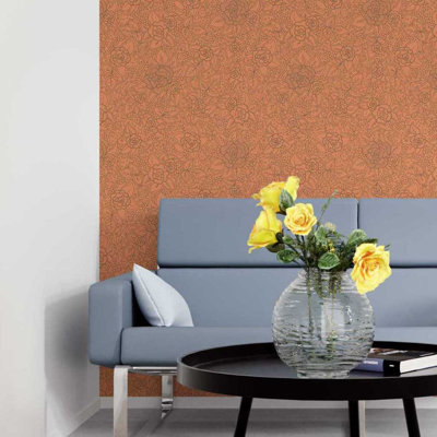 Rouleau de papier peint adhésif Abeeda Floral L 8,5 pi x l 24 po
