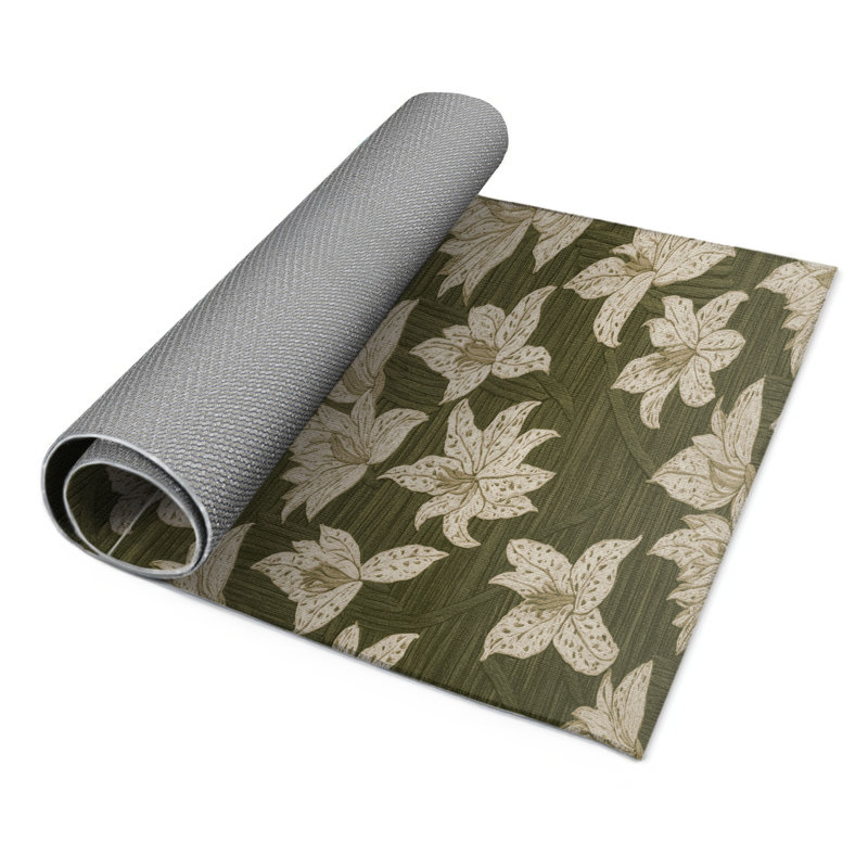 Tapis d'intérieur et d'extérieur brun Botanical, Rectangle 5 pi x 7 pi