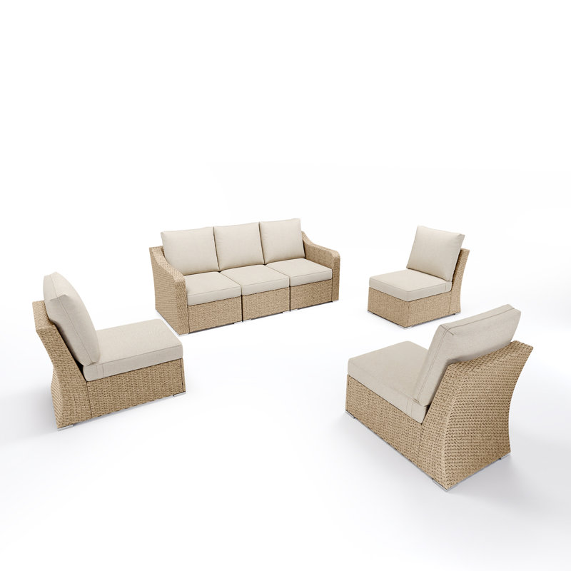  6-Piece Outdoor Furniture Set, 6, Light Brown