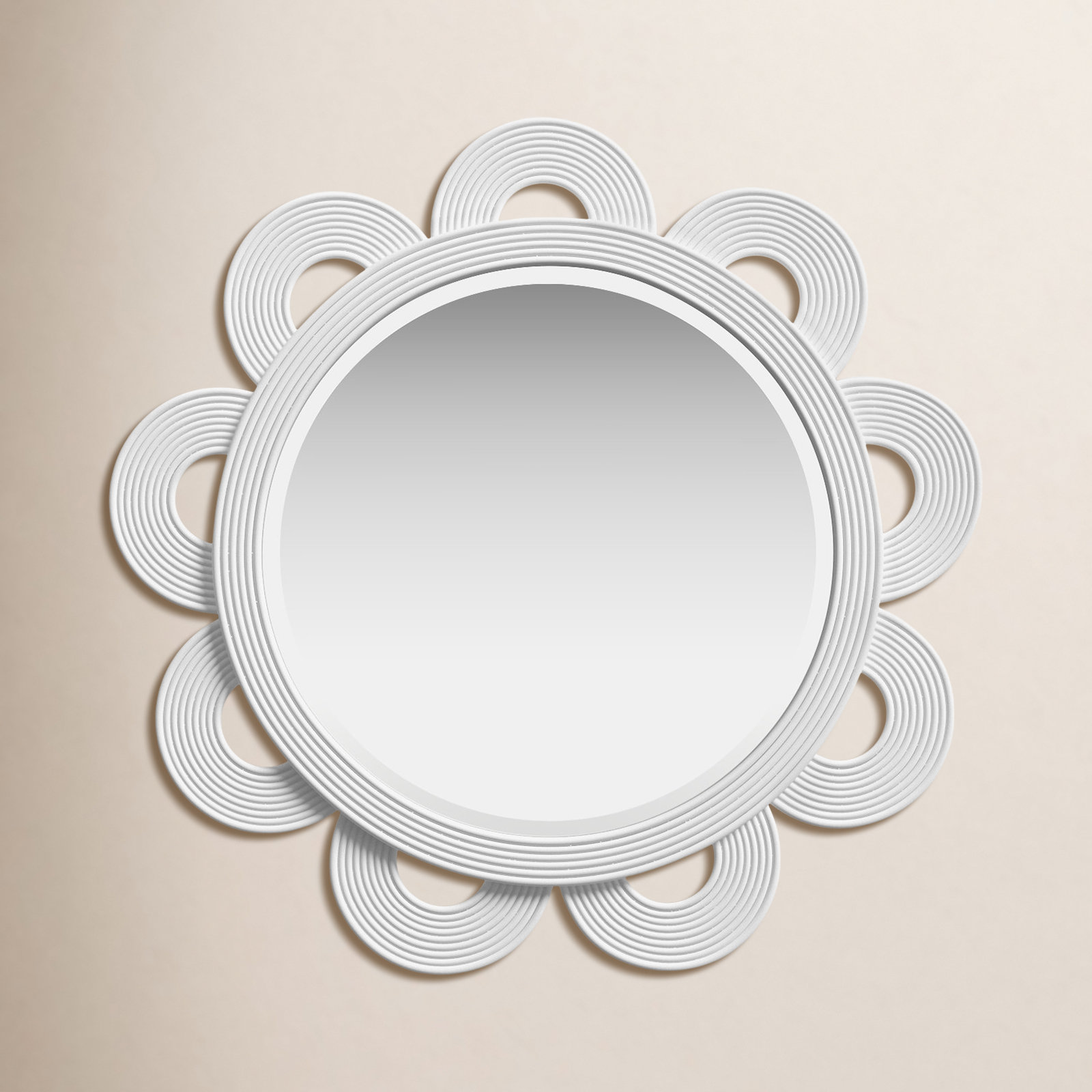 Chambers Rattan Scalloped Wall Mirror