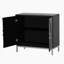 Armoire décorative simple avec placage en bois massif et structure en métal-106462561