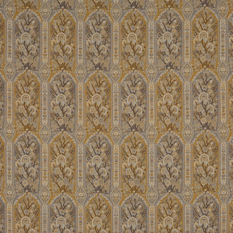 Cosmopolitan Winton Fabric, Gray/Mustard