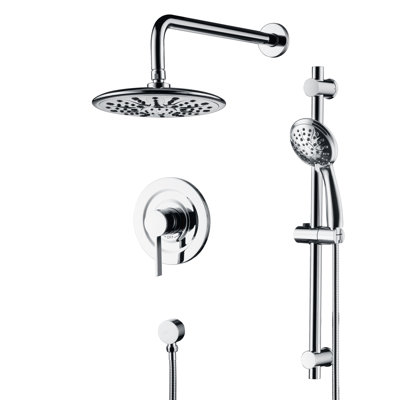 Système de douche complet pour salle de bain avec douche à jet 3 réglages, robinet de douche avec barre de glissement Summerain