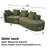 116" Modern Curved Sectional Sofa ，2-Piece Chenille Modular Couch with 4 Pillows-266831262-266830435