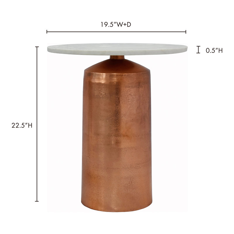 Jackie End Table, Raw Brass
