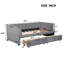 Lit de jour simple avec support pour le dos ergonomique et 2 tiroirs, tiroirs de rangement pratiques en velours gris Elegance-213924348