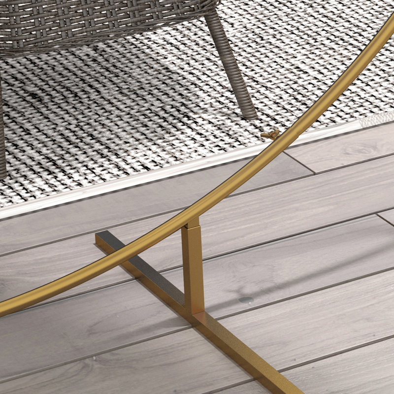 222cm W x 60cm D Steel Arbour in Gold