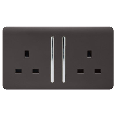 Trendi Switch 2 Gang Long Switched Plug Socket