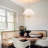 4-Light Scalloped Flower Fabric Shade Chandelier