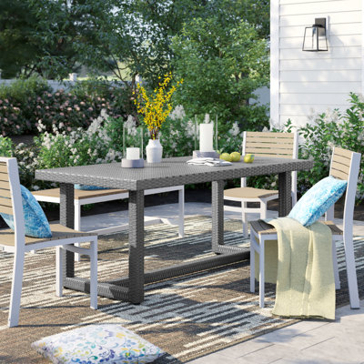 Minkah Rectangular Metal Outdoor Dining Table , 59'' in. W 34'' in. D