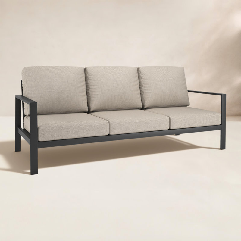 Townsend 80'' Wide Outdoor Patio Sofa with Sunbrella® Cushions, Cast Silver Sunbrella®, No, None