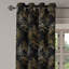 Rideau damassé à œillets à motif floral oriental de 50 po x 72 po gris anthracite Astoria-547985362