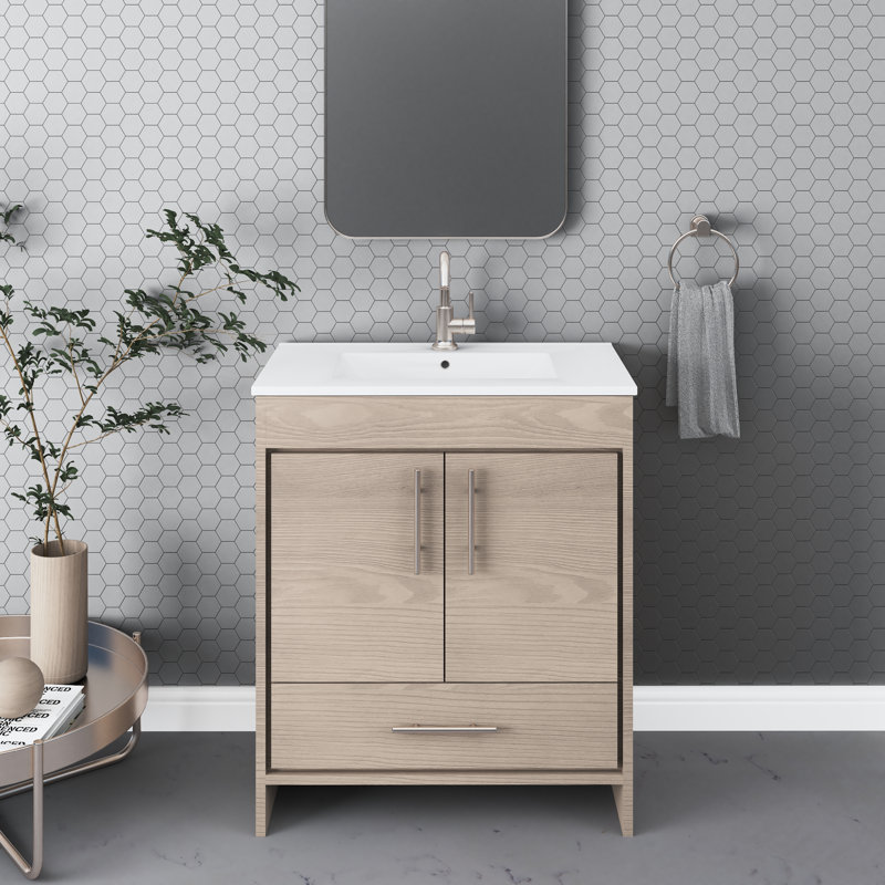 Ensemble de meuble-lavabo simple 30 po Sallisaw, Gris cendré