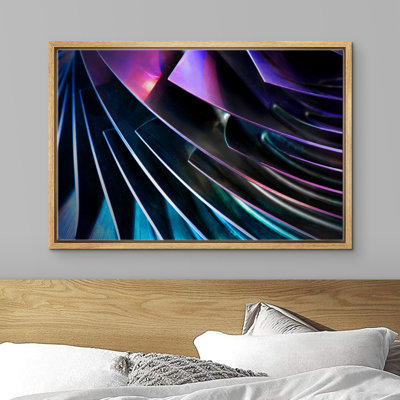 " Closeup Of Purple & Blue Airplane Engine "