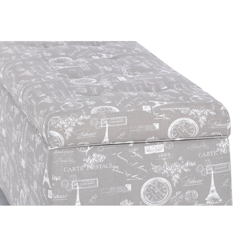 Cappiello Upholstered Storage Bench, Ecru
