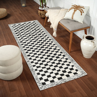 Freud Checkered Area Rug
