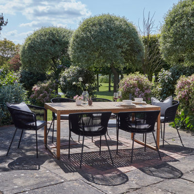 6 - Person Acacia Patio Dining Set with Rectangular Table