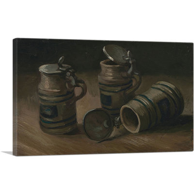 «Beer Tankards 1885» par Vincent Van Gogh, peinture sur toile tendue