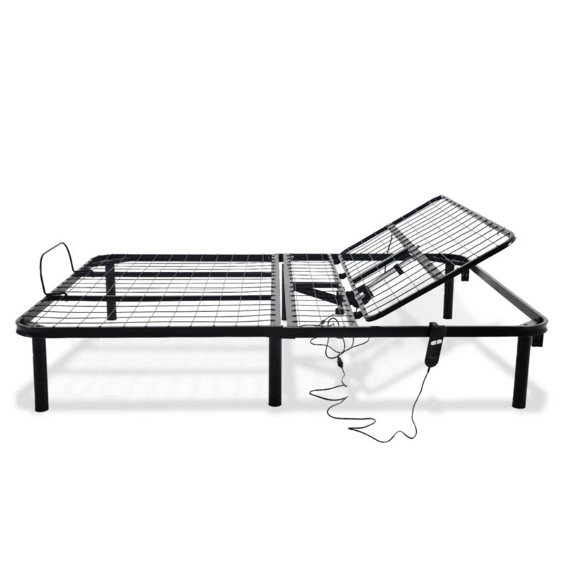 Full - Size Black Adjustable Bed Foundation With Head Up Only Movement, Strong Steel Base, Quick Assembly, 850 Lbs Weight Limit, 75 In Product Length, 53 Width, 14 Thickness Full, Black, Bed, Single