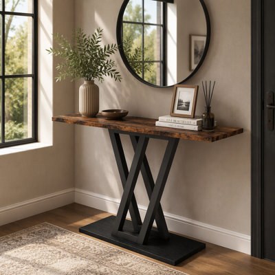43 Inch Console Table, Industrial Entryway Hallway Table