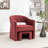 Kyah Upholstered Barrel Chair With Ottoman-1755270617