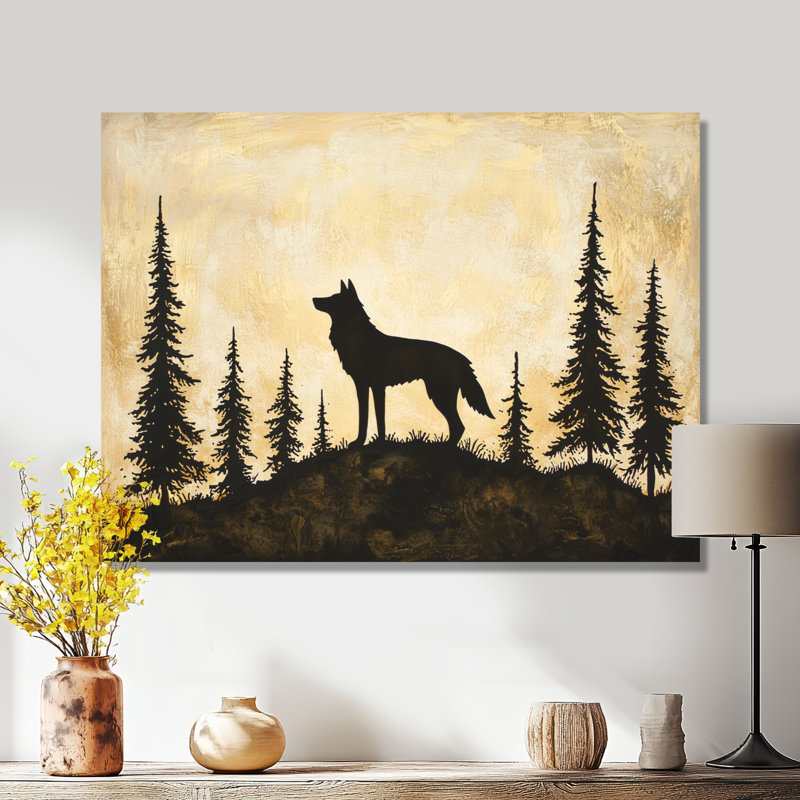 «Forest Wolf Guardian of the Forest II», reproduction d'art en métal, H 24 po x l 32 po