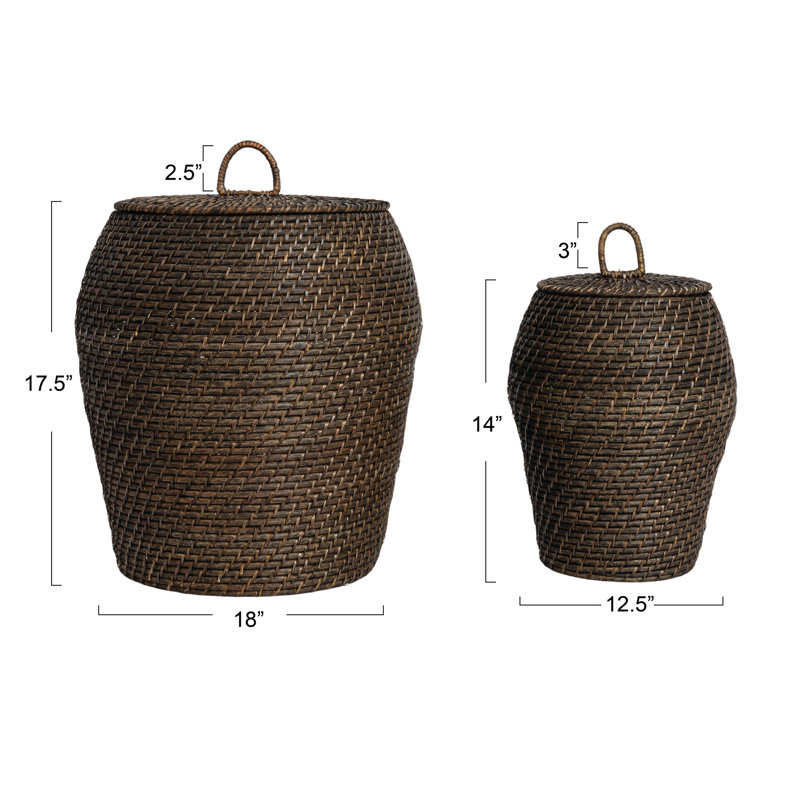 Birch Lane™ Rattan Basket, Black