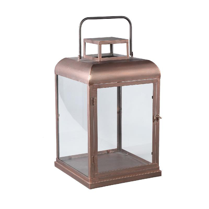 Iron Lantern, 50cm H x 30cm W x 30cm D